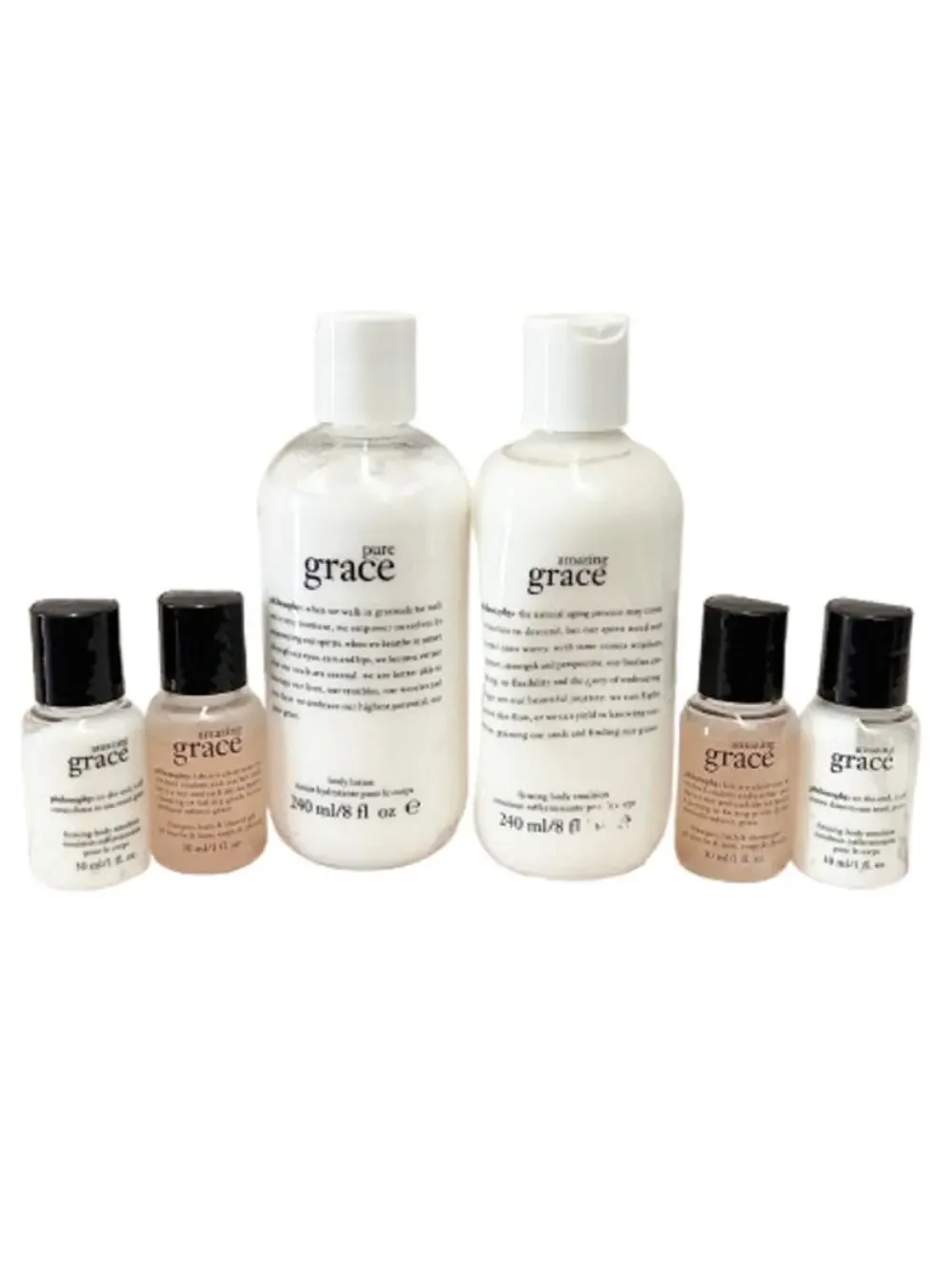 PHILOSOPHY Amazing Grace & Pure Grace Body Lotion & Wash Lot 6 Pieces NIB
